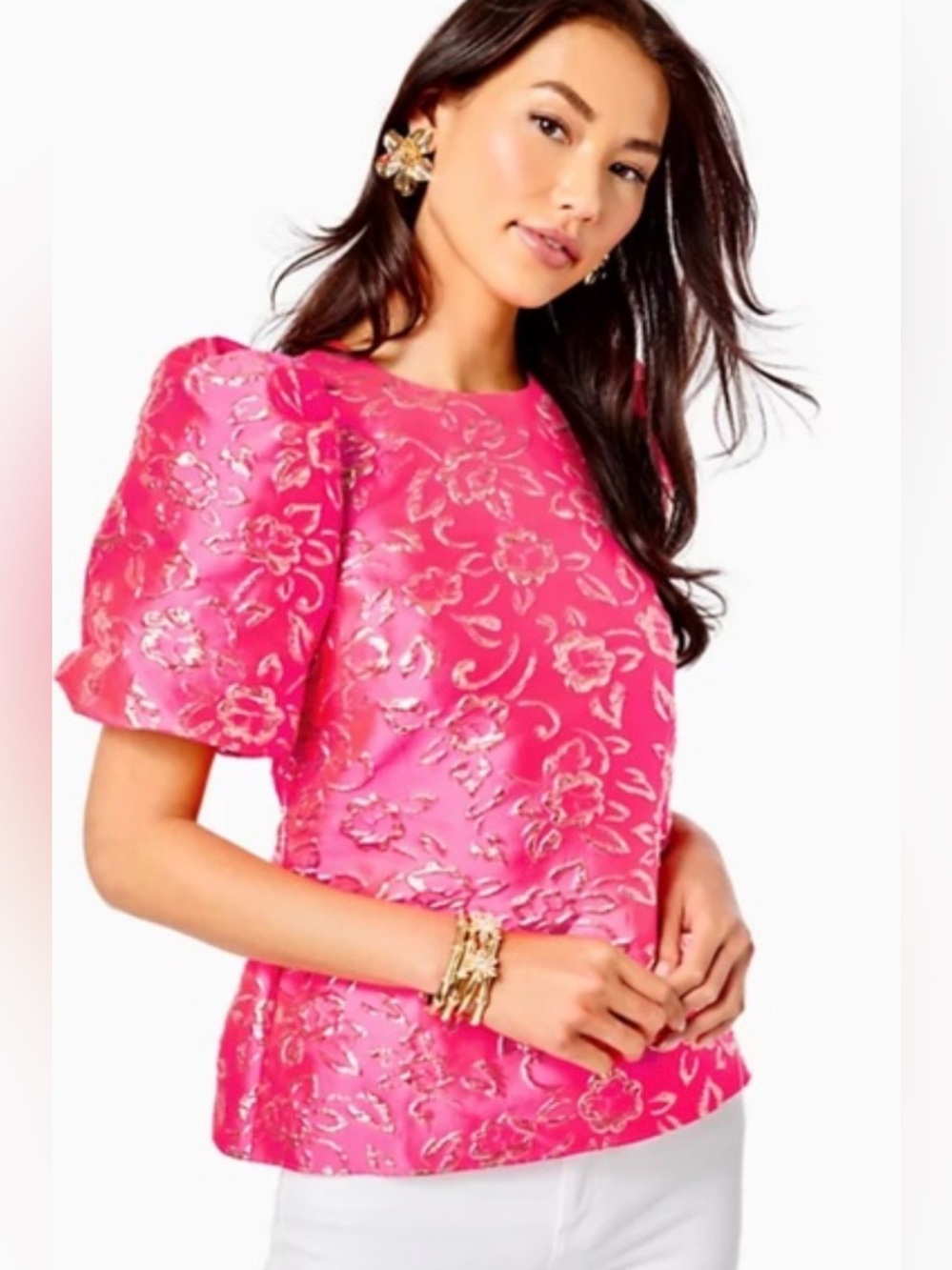 Lilly Pulitzer brocade top size small